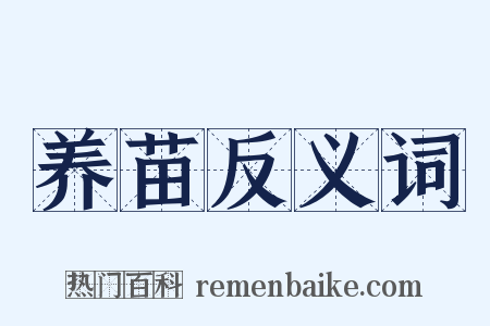 养苗反义词是什么意思的图片